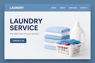 create laundry website home service app logo design dry cleaning handyman app