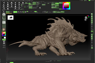 sculpt sci fi 3d creatures,3d monster,wildlife 3d animal design,zbrush character