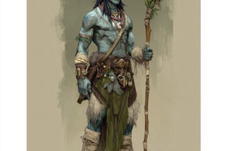 draw a fantasy character for dnd, pathfinder, etc