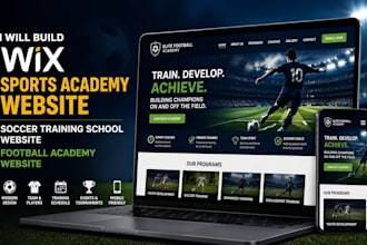 build wix sports academy website soccer training school website football academy