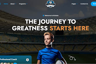 build wix sports academy website soccer training school website football academy