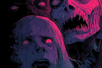 draw an dark, horror, creepy art illustration