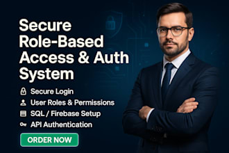 build secure role based access, auth system, sql firebase and saas setup