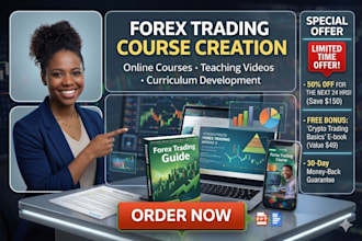 create forex trading video course crypto content and quiz, elearning, pictures