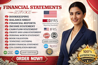 cpa prepare income statement, balance sheet, cashflow statement as per ifrs,gaap