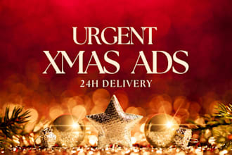 christmas flyers, holiday sale banners and social media ad design in 24h