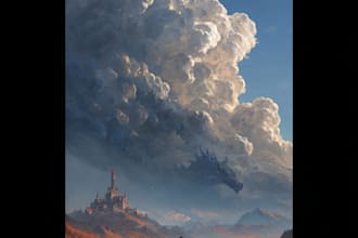make fantasy illustration for book cover