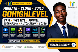 migrate clone build gohighlevel CRM website funnel workflow automation cc360