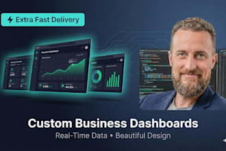 create a custom business dashboard with real time data and a professional design