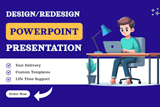 design custom PPT slides, business presentations and  pitch decks