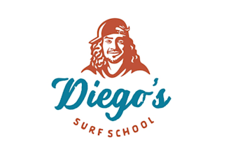 design handmade costa rican surf school logo