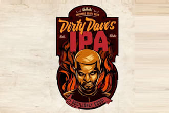 do ideal edgy craft beer logo for dirty dave ipa brewery co