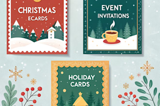 christmas ecards, event invitations, holiday flyers,