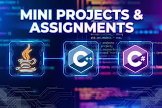 create java,cpp,c sharp mini projects and programming tasks