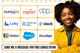 hubspot zapier zoho lofty follow up boss slack notion salesforce docusign make