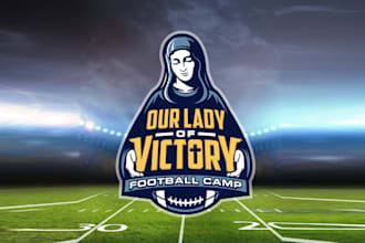 create mascot unique bold logo for a catholic football camp
