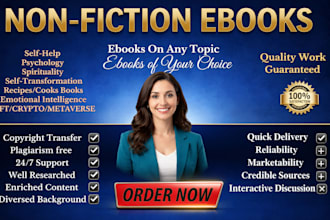 be your professional ghostwriter and ebook writer ready to publish
