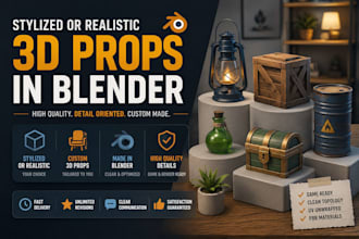 create stylized or realistic 3d props in blender