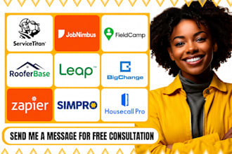 servicetitan jobnimbus fieldcamp rooferbase leap bigchange roofing CRM simpro