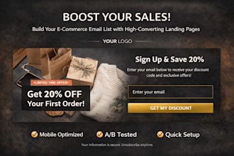 build a lead generation opt in or squeeze page for your ecommerce