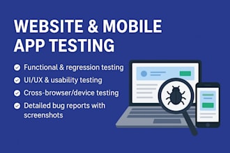 do manual QA testing for website and android ios apps