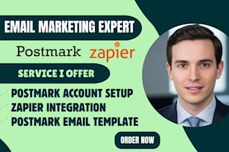 design postmark email template zapier integration postmark marketing emails