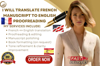 translate french manuscript to english french ebook translation proofreading