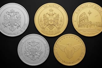 create custom bas relief, challange coin, medallion or pendant 3d model stl