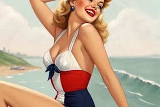 create pin up girl and pin up girl illustration
