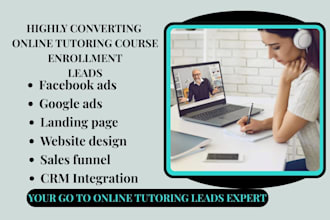 online course leads generation tutoring leads education tutor coach leads