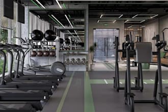 visualize workout space,3dgym interior,fitness center,layout planning,cgi render