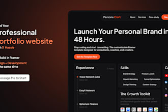 create a portfolio website in framer as a framer expert
