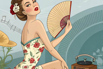 create pin up girl and pin up girl illustration