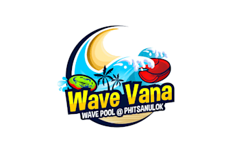 design artwork classic logo for new wave pool park
