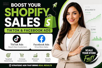 boost  shopify sales, titktok shop marketing, fb shop, shopify marketing manager