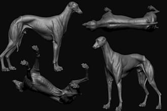 sculpt 3d animal with realistic anatomy,3d pet sculpt 3d animal design for print
