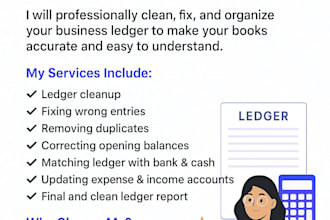 clean, fix and reconcile your business ledger professionally