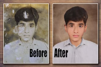 old photo repair and colorize with HD enhancement