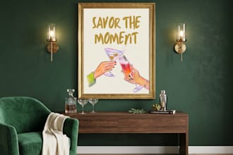 create custom wall art, digital artwork  printable designs