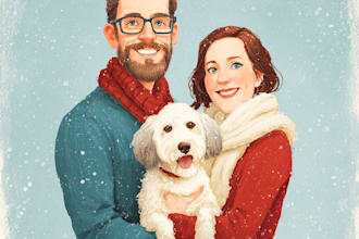do christmas couple family or pet portrait