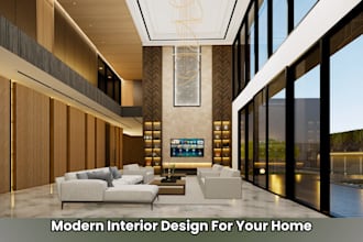design modern interior layout and 3d visualization