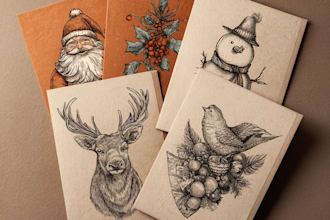 design christmas card and christmas illustration