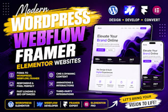 design modern wordpress, webflow, and framer websites