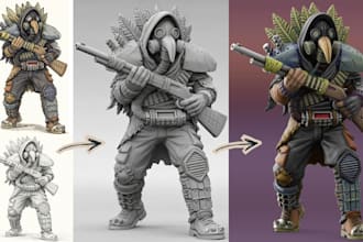 turn 2d sketch picture or photo to printable 3d model 2d to 3d model printing