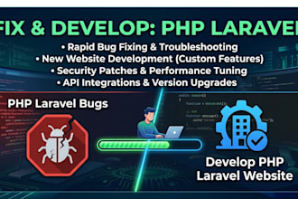 fix PHP laravel bugs and develop php laravel website
