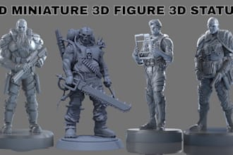 high quality 3d miniature 3d model figurine dnd full body model for 3d printing