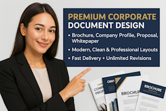 design brochure, company profile, annual report, whitepaper, booklet, proposal