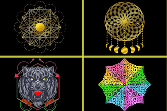 create sacred geometry mystical spiritual mandala logo design