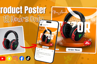 design product posters for social media account