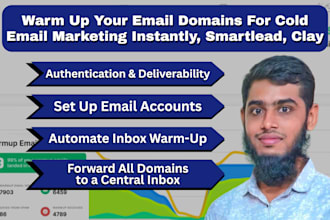 setup instantly, smartlead, warm up for cold email marketing